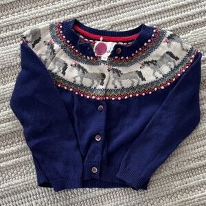 Mini Boden Multicolor Unicorn Knit Cardigan